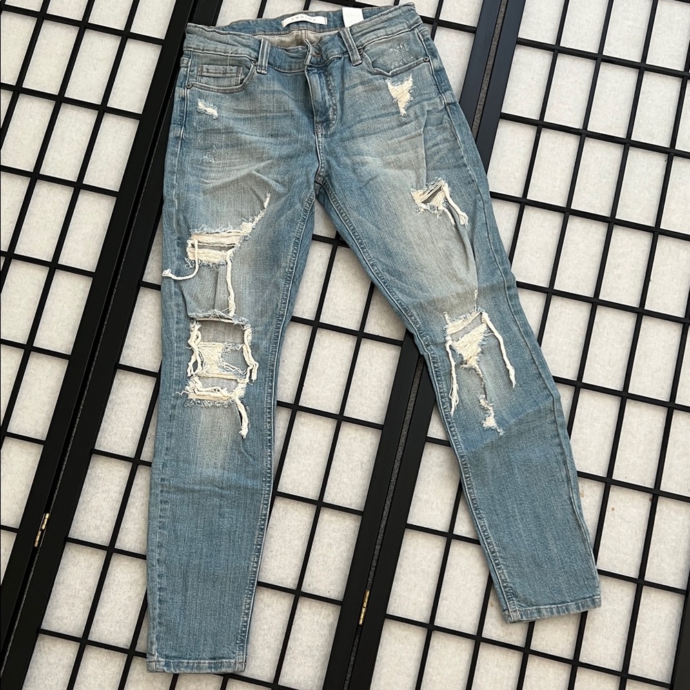 Distressed Blue Jeans